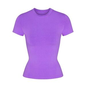 Skims Cotton Jersey T-shirt Ultra Violet